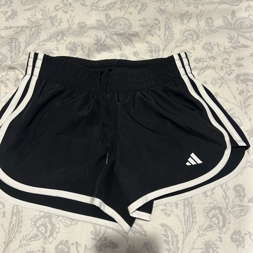 Adidas Women's Black and White Athletic Shorts